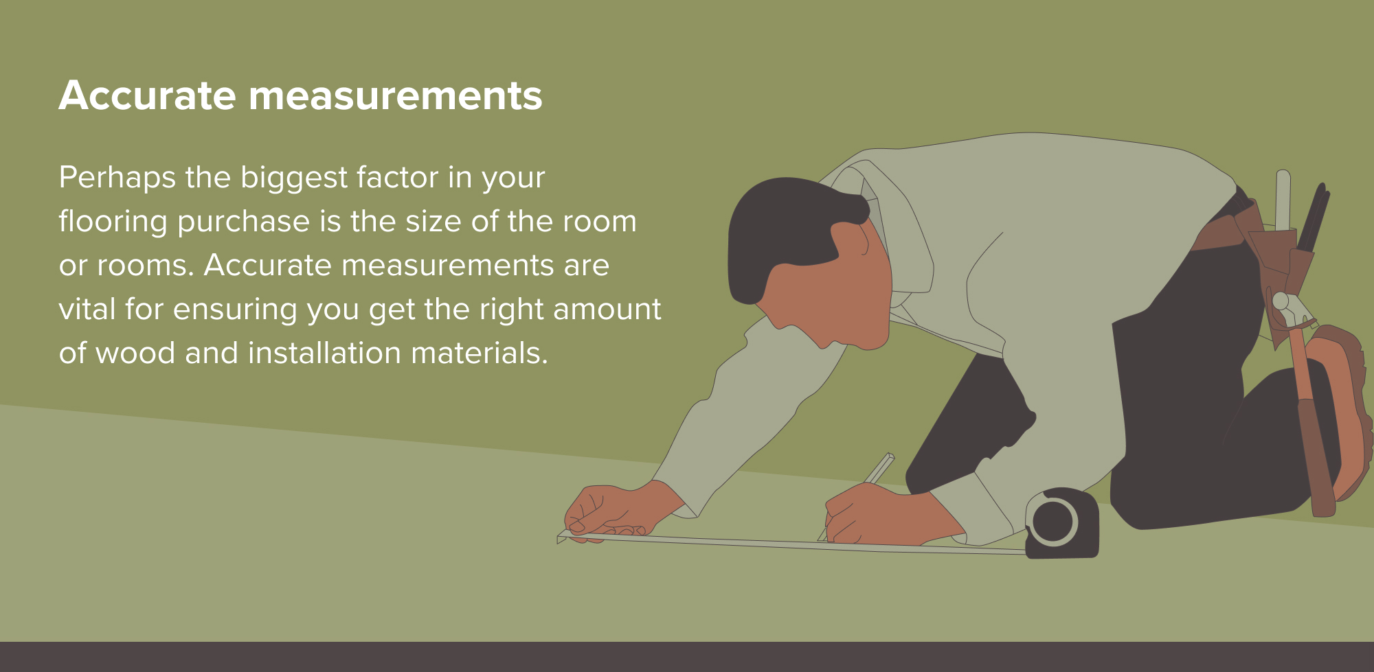 individual properly measuring flooring before installation