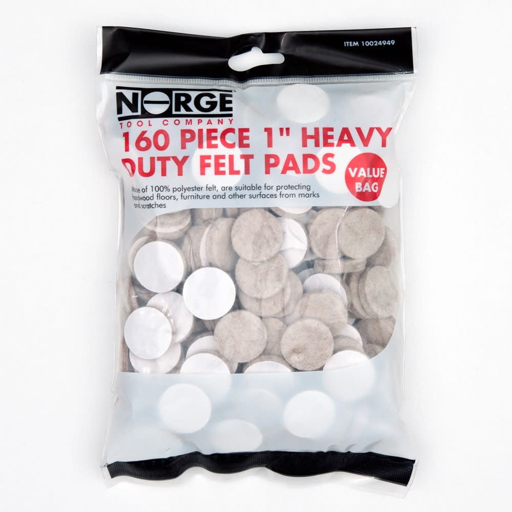 1" Heavy Duty Felt Pads 160-Pack Value Bag