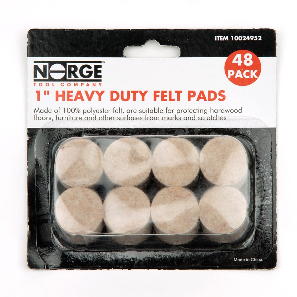 1" Heavy Duty Felt Pads 48-Pack for Floor Protection