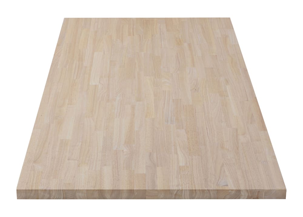 Unfinished Essential Hevea 8 ft. L x 25 in. W x 1-1/2 in. Th Butcher Block Countertop